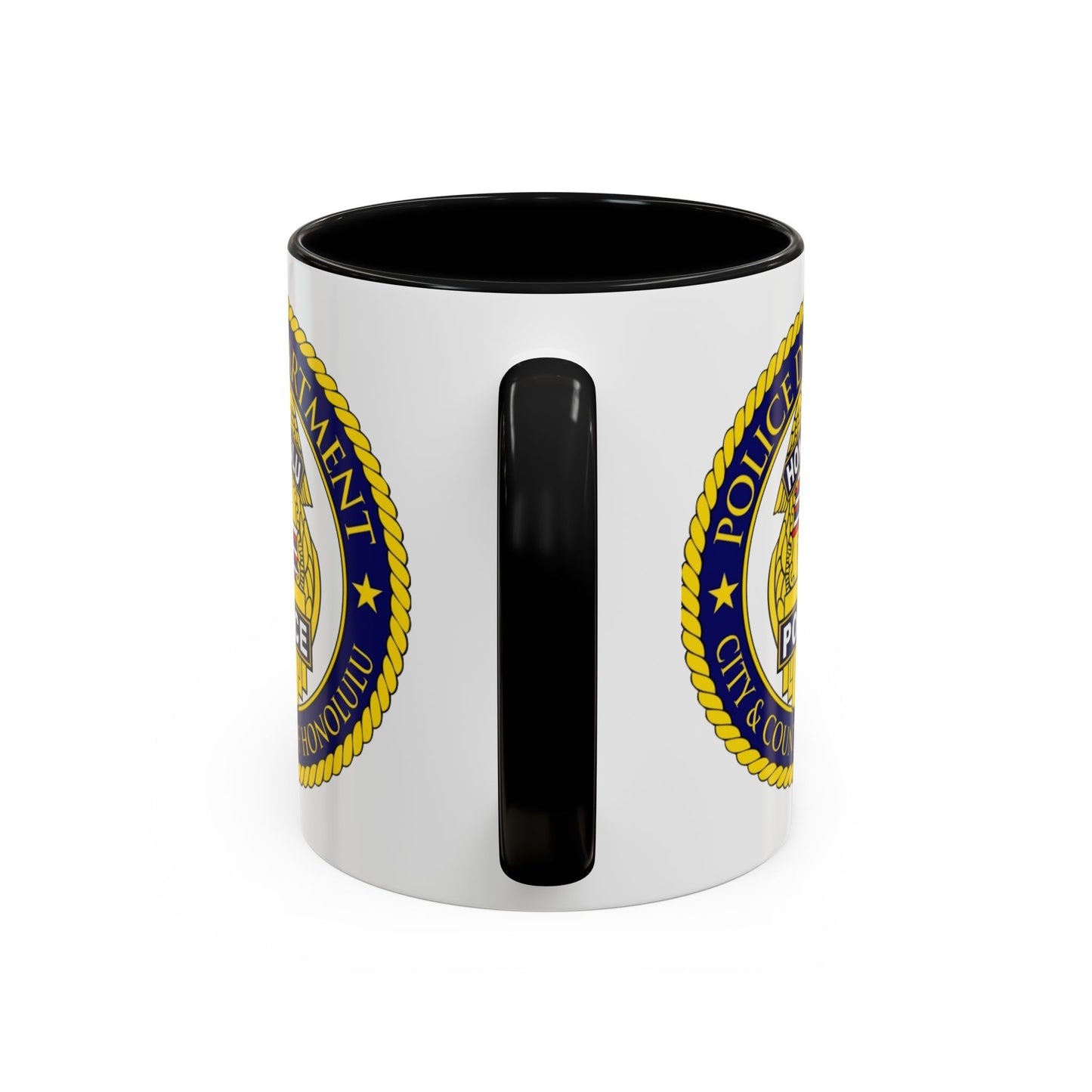 Honolulu Police Department Coffee Mug - Double Sided Print, Black Accent White Ceramic, 11oz by TheGlassyLass.com