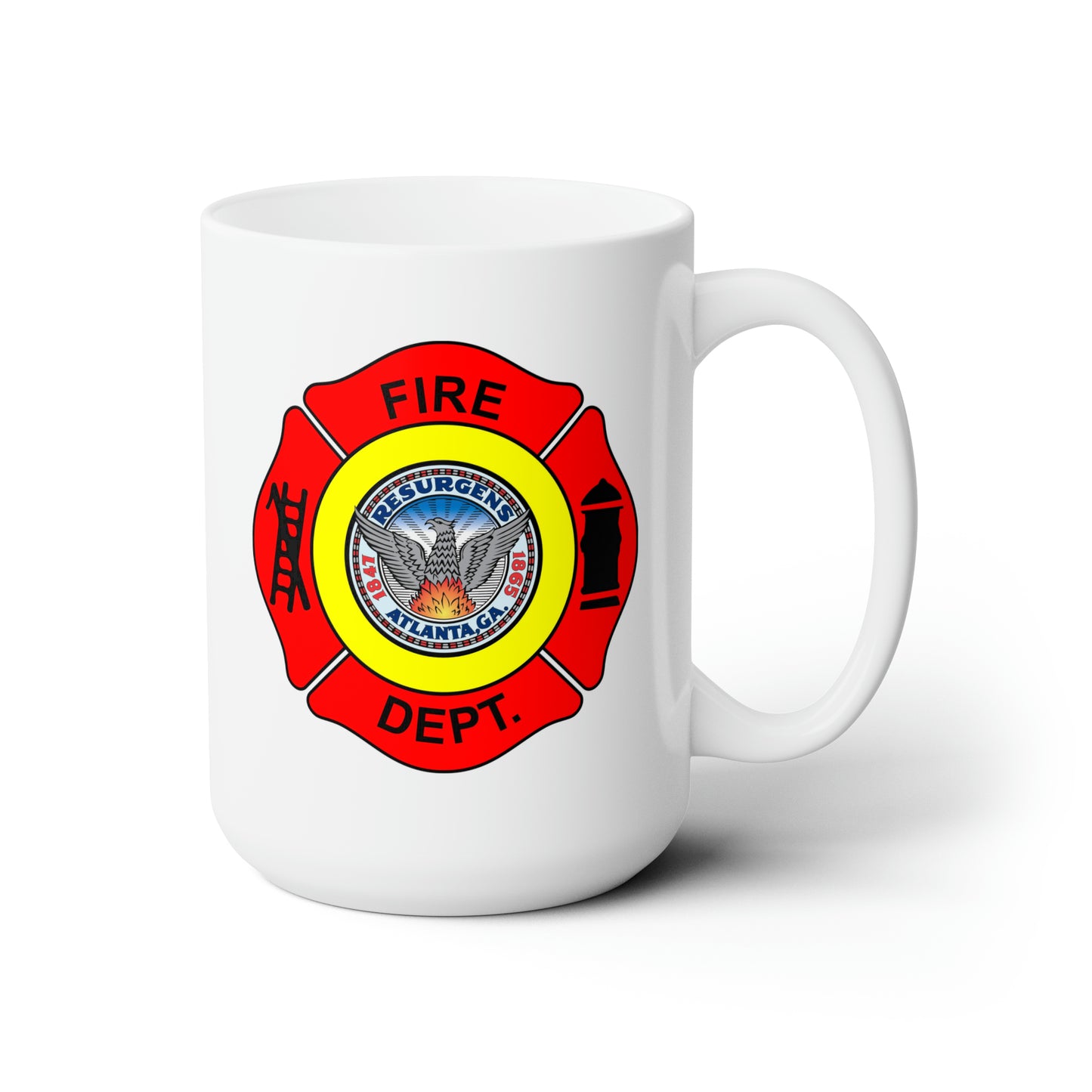 Atlanta Fire Department Coffee Mug - Double Sided White Ceramic 15oz by TheGlassyLass.com