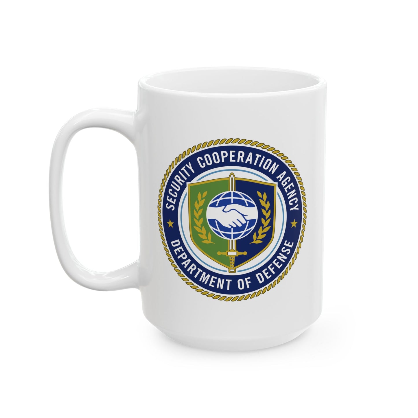 Defense Security Cooperation Agency Coffee Mug - Double Sided Print, White Ceramic, 15oz by TheGlassyLass.com