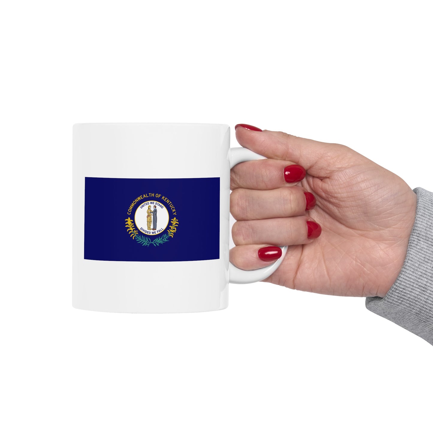 Commonwealth of Kentucky State Flag - Double Sided White Ceramic Coffee Mug 11oz by TheGlassyLass.com