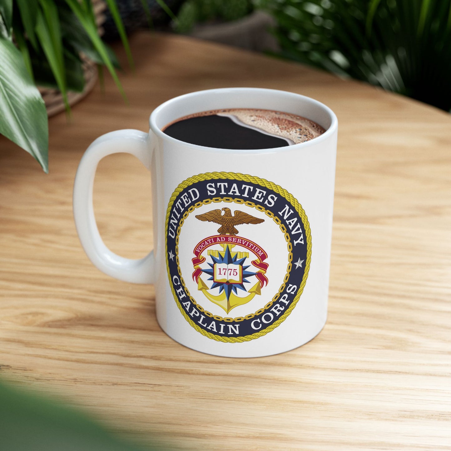 United States Navy Chaplain Corps Seal - Double Sided White Ceramic Coffee Mug 11oz by TheGlassyLass.com