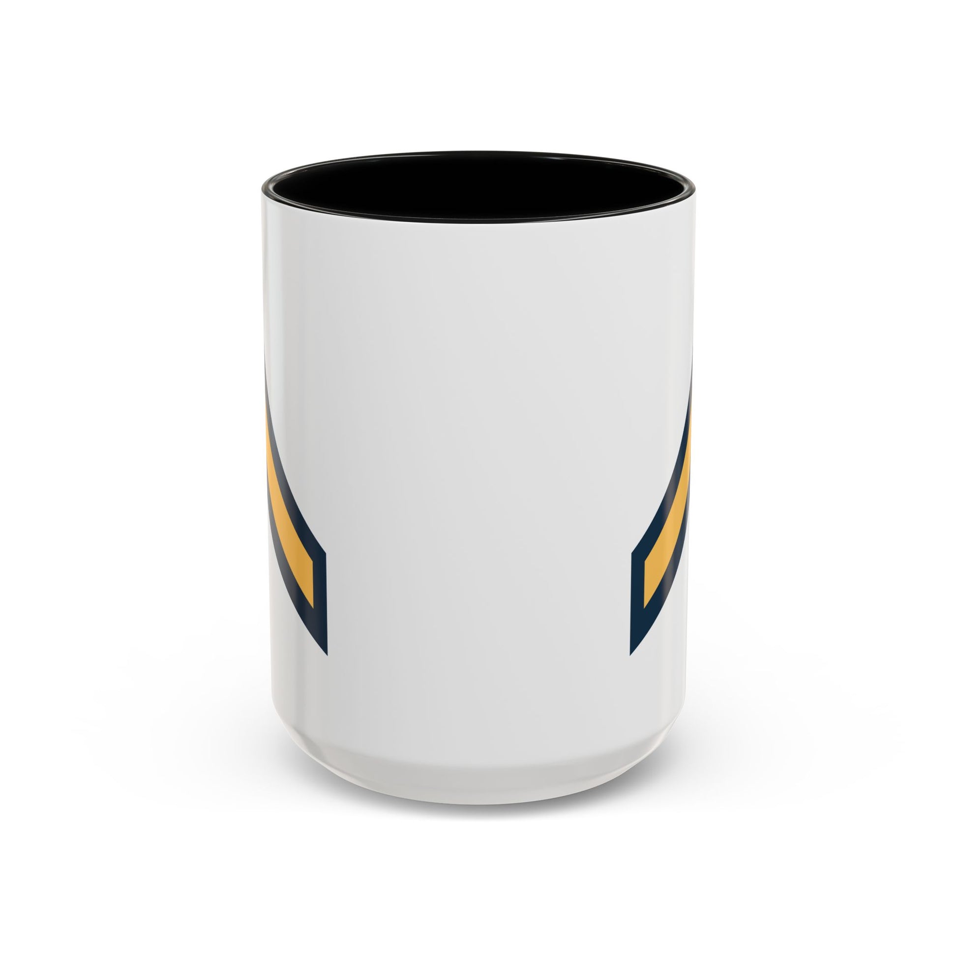 US Army Private (E-2) Stripes Coffee Mug - Double Sided Print, Black Accent White Ceramic, 15oz by TheGlassyLass.com