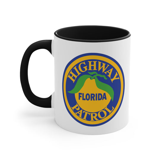 Florida Highway Patrol Coffee Mug - Double Sided Black Accent White Ceramic 11oz by TheGlassyLass.com