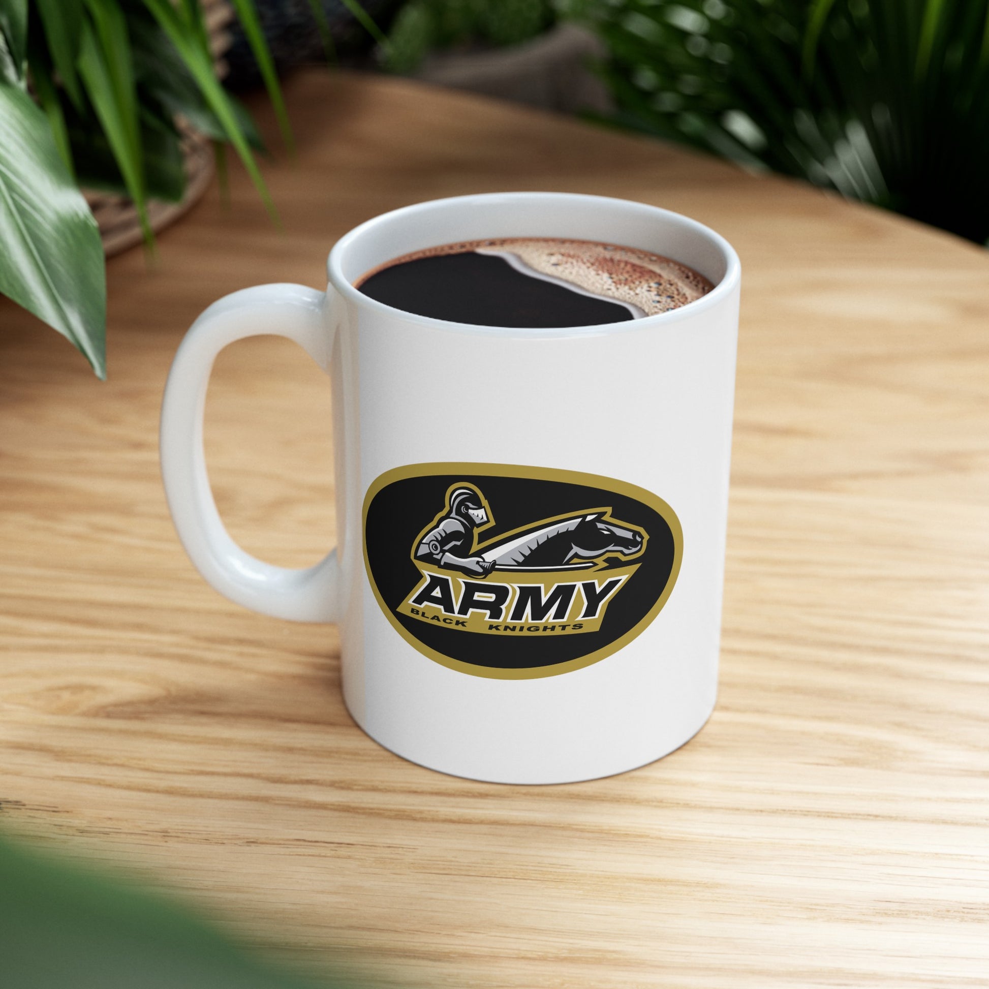 US Army Black Knights - Double Sided White Ceramic Coffee Mug 11oz by TheGlassyLass.com