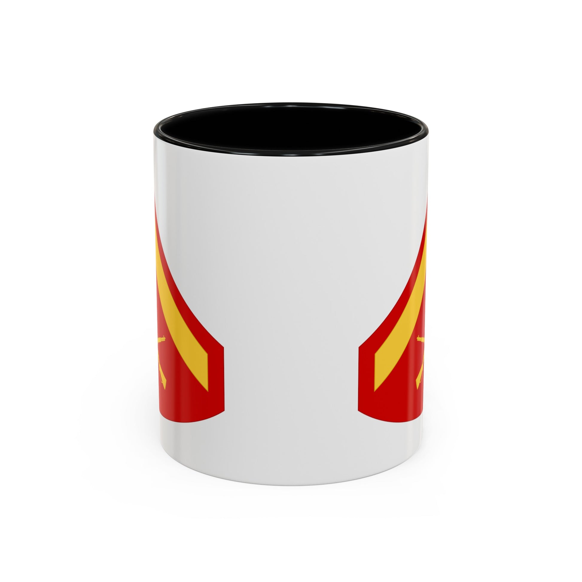 US Marine Corps Lance Corporal Chevron Coffee Mug - Double Sided Black Accent White Ceramic 11oz - by TheGlassyLass.com