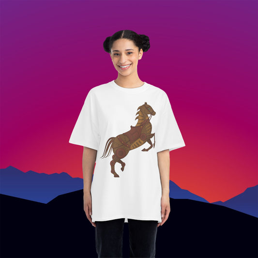 Steampunk Battle Horse T-Shirt: (Hanes Beefy-T 100% Preshrunk Cotton Custom Printed by TheGlassyLass.com