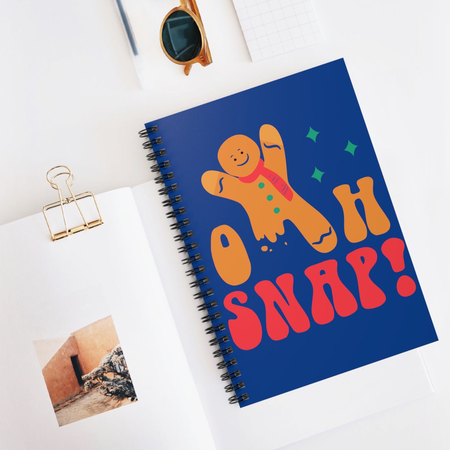 Oh SNAP Christmas Gingerbread Man: Spiral Notebook - Log Books - Journals - Diaries - and More Custom Printed by TheGlassyLass