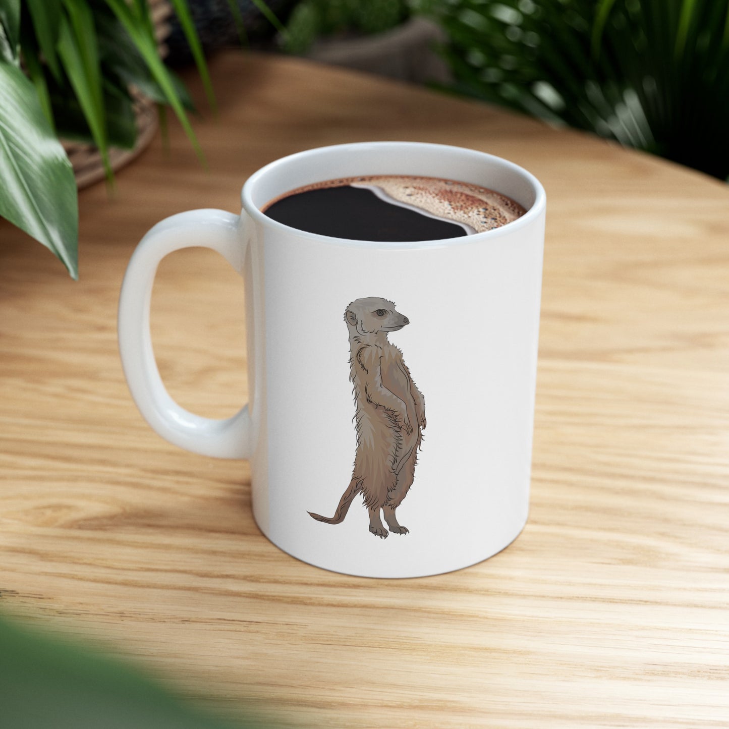 Meerkat Coffee Mug - Double Sided White Ceramic 11oz by TheGlassyLass