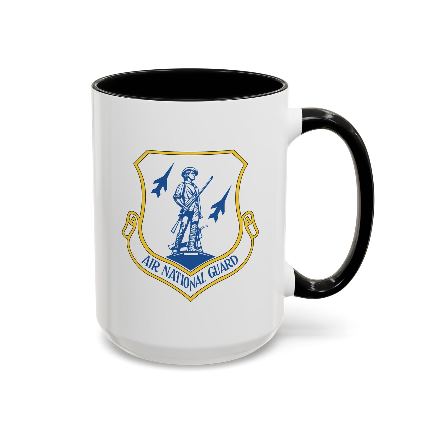 US Air Force Air National Guard - Double Sided Black Accent White Ceramic Coffee Mug 15oz by TheGlassyLass.com