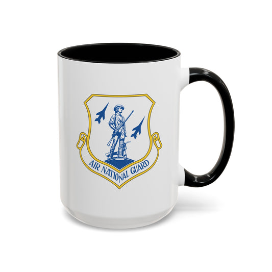 US Air Force Air National Guard - Double Sided Black Accent White Ceramic Coffee Mug 15oz by TheGlassyLass.com