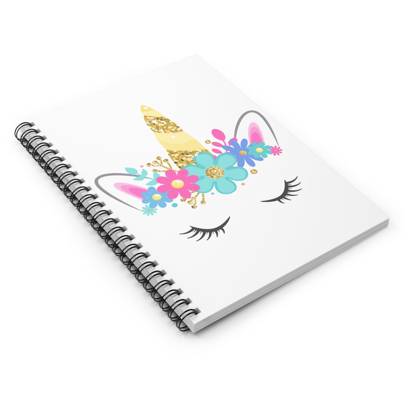 Mythical Unicorn Face: Spiral Notebook - Log Books - Journals - Diaries - and More Custom Printed by TheGlassyLass.com