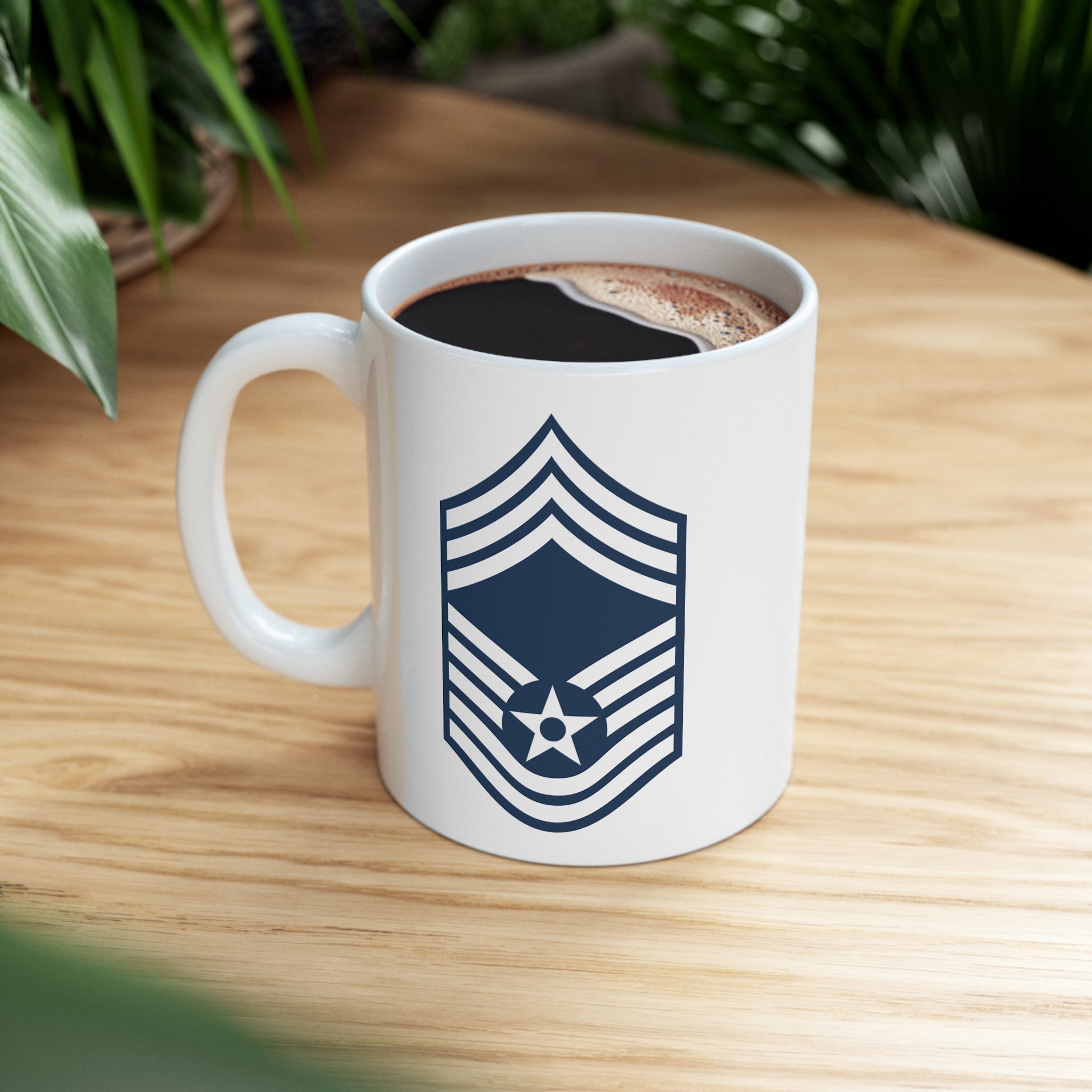 Air Force Chief Master Sergeant Stripes - Double Sided White Ceramic Coffee Mug 11oz by TheGlassyLass.com
