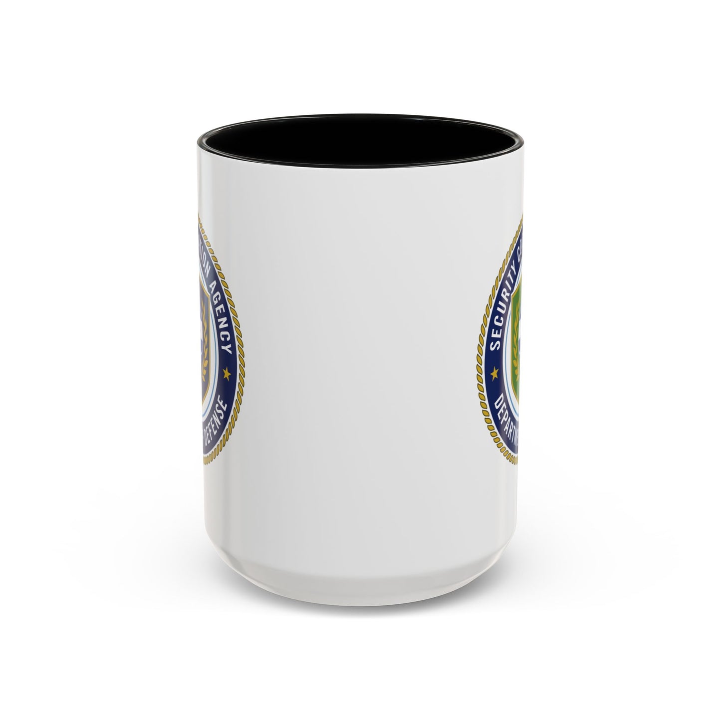 Defense Security Cooperation Agency Coffee Mug - Double Sided Print, Black Accent White Ceramic, 15oz by TheGlassyLass.com