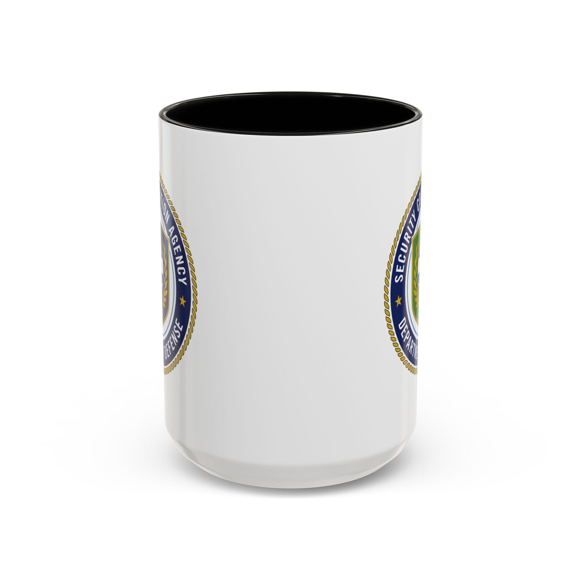 Defense Security Cooperation Agency Coffee Mug - Double Sided Print, Black Accent White Ceramic, 15oz by TheGlassyLass.com