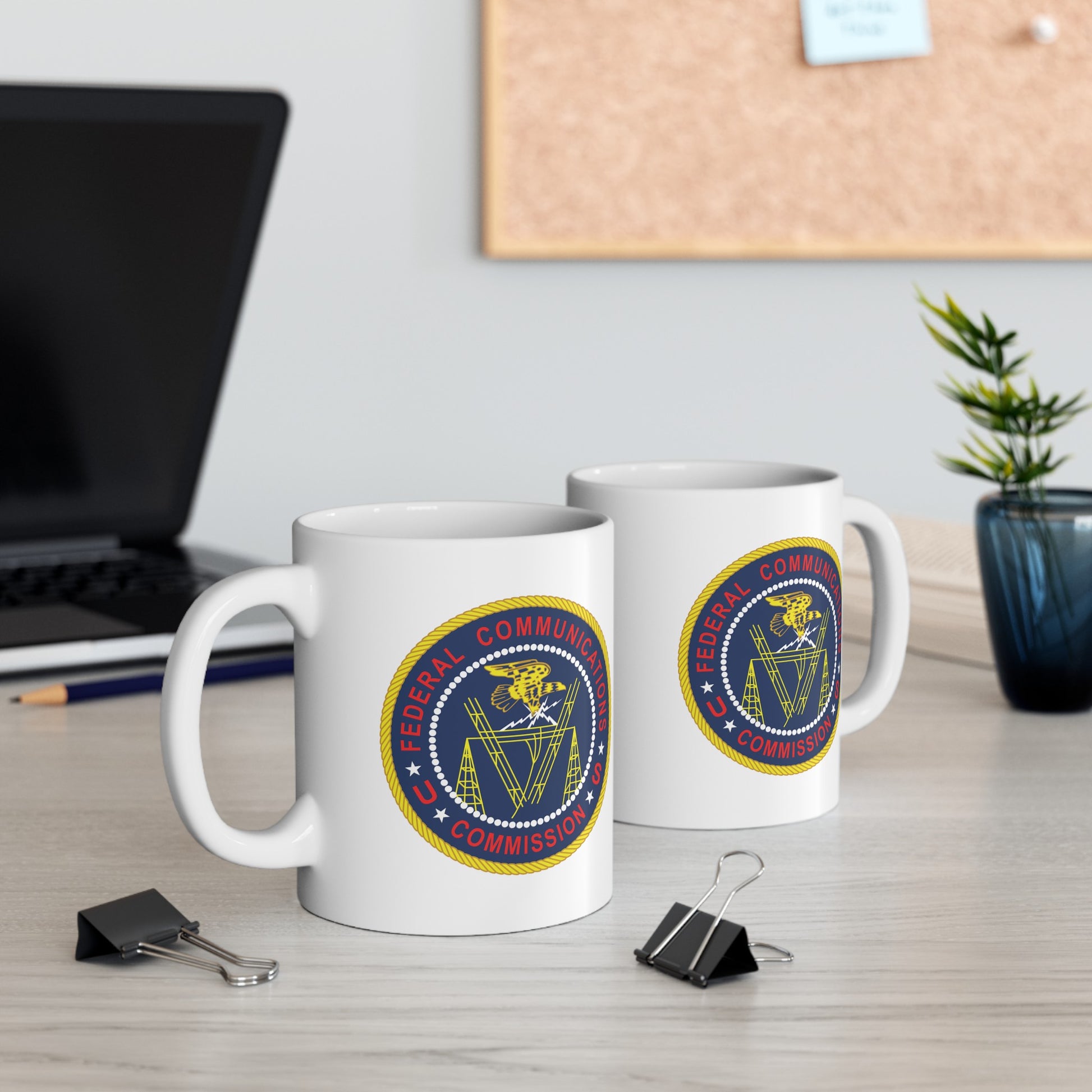 FCC Logo Coffee Mug - Double Sided White Ceramic 11oz by TheGlassyLass.com
