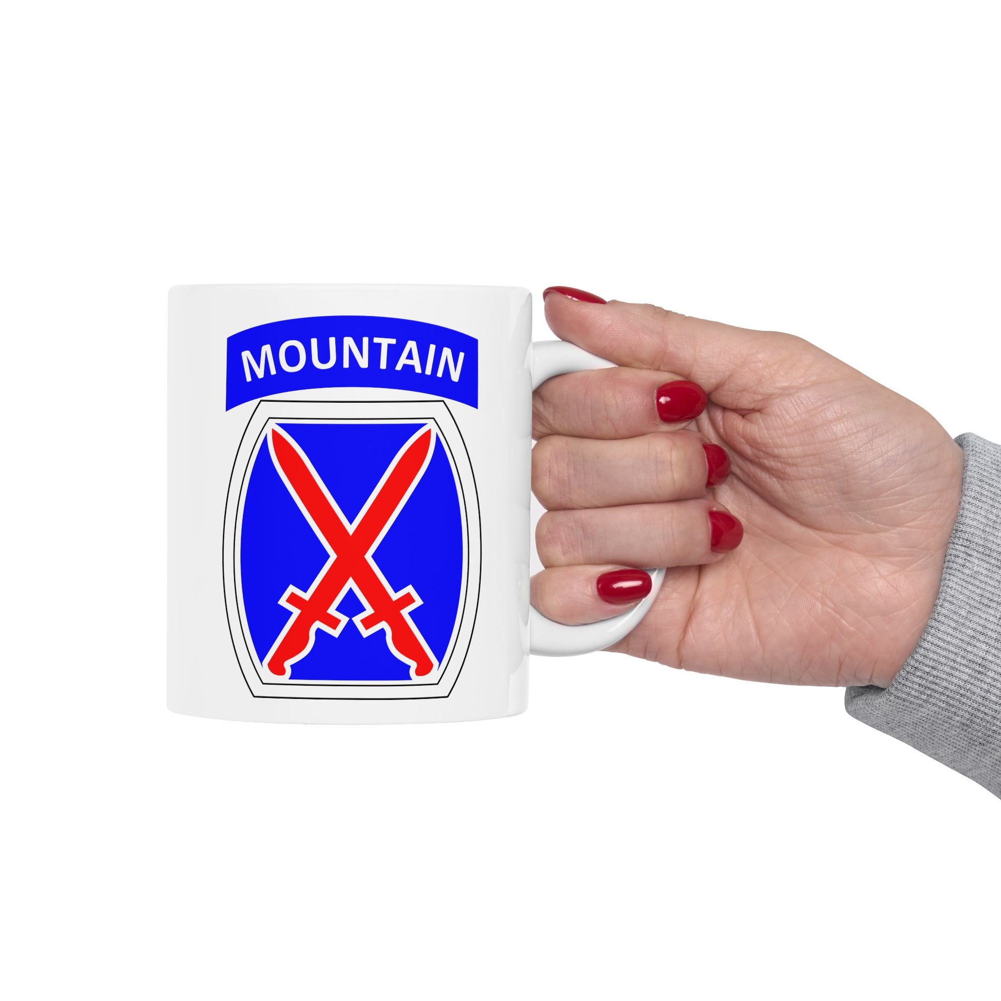 10th Mountain Division Coffee Mug - Double Sided White Ceramic 11oz by TheGlassyLass.com