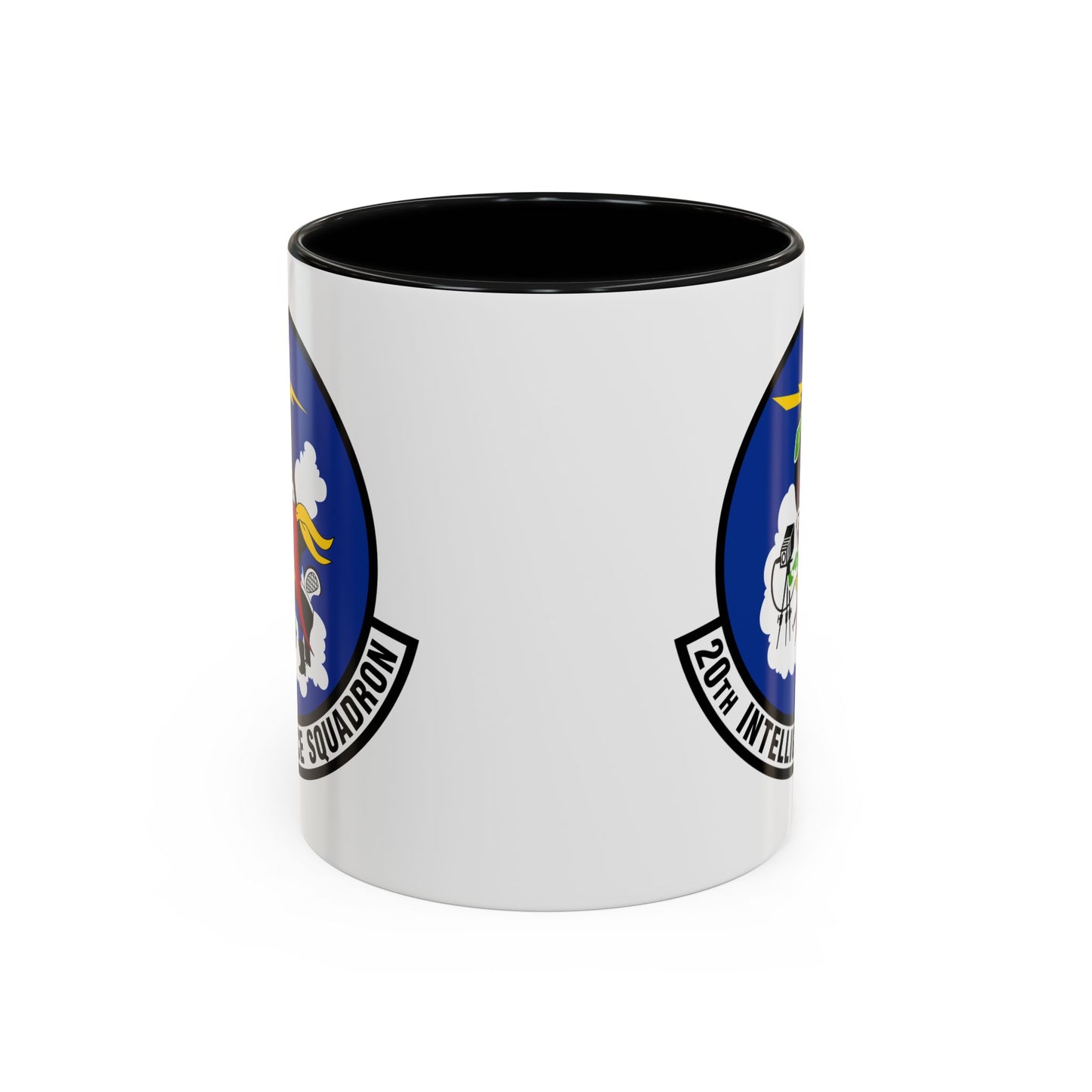 20th Intelligence Squadron Coffee Mug - Double Sided Print, Black Accent White Ceramic, 11oz by TheGlassyLass.com