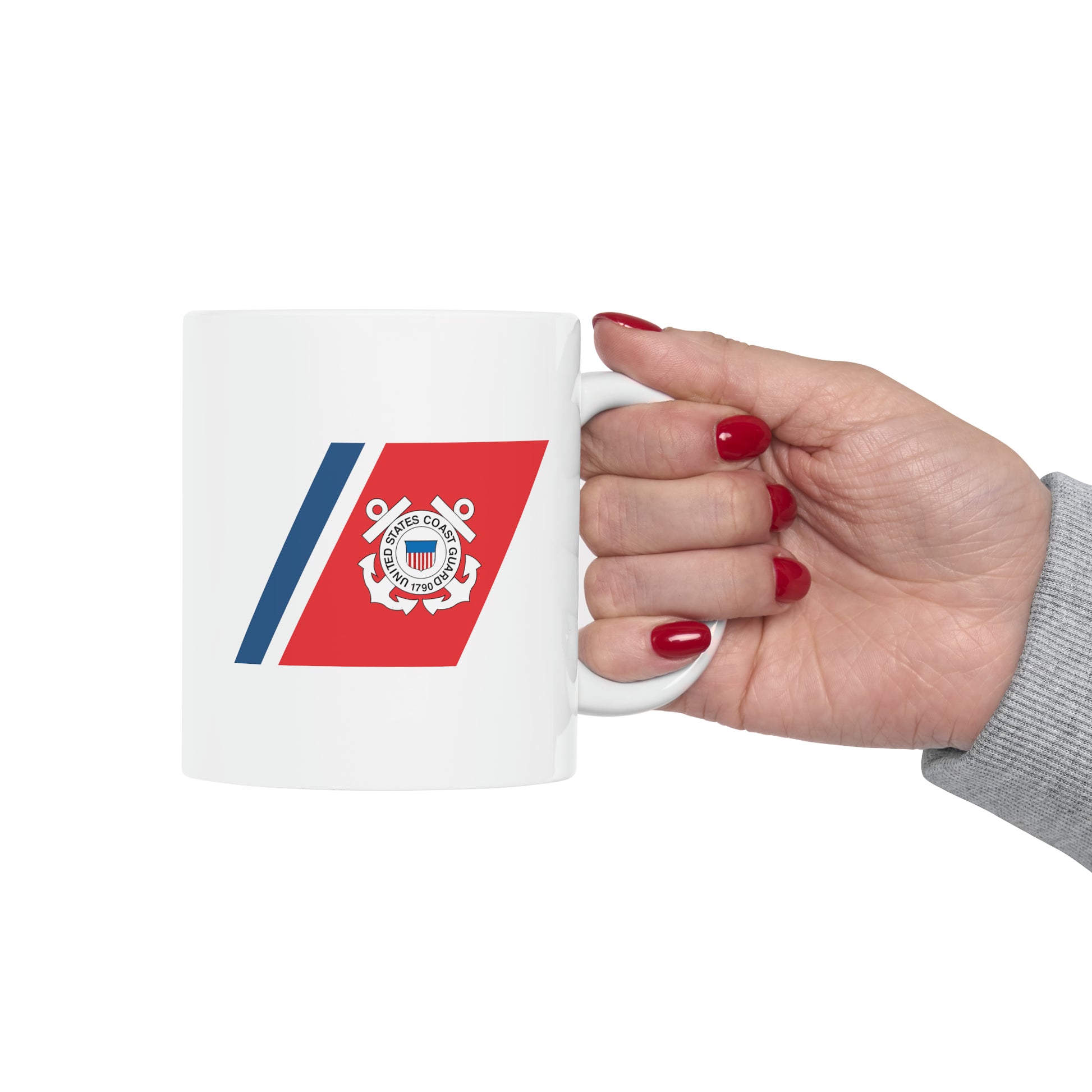 United States Coast Guard Hull Crest Coffee Mug - Double Sided White Ceramic 11oz by TheGlassyLass.com