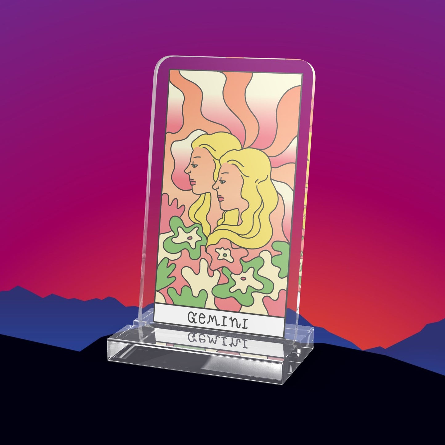 Gemini Zodiac Acrylic Standee by TheGlassyLass.com