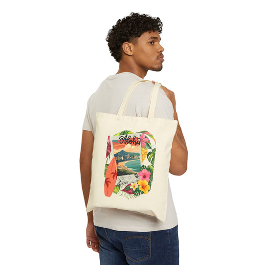 Aloha Hawaii Logo Tote Bag - Heavyweight 100% Cotton Canvas by TheGlassyLass.com