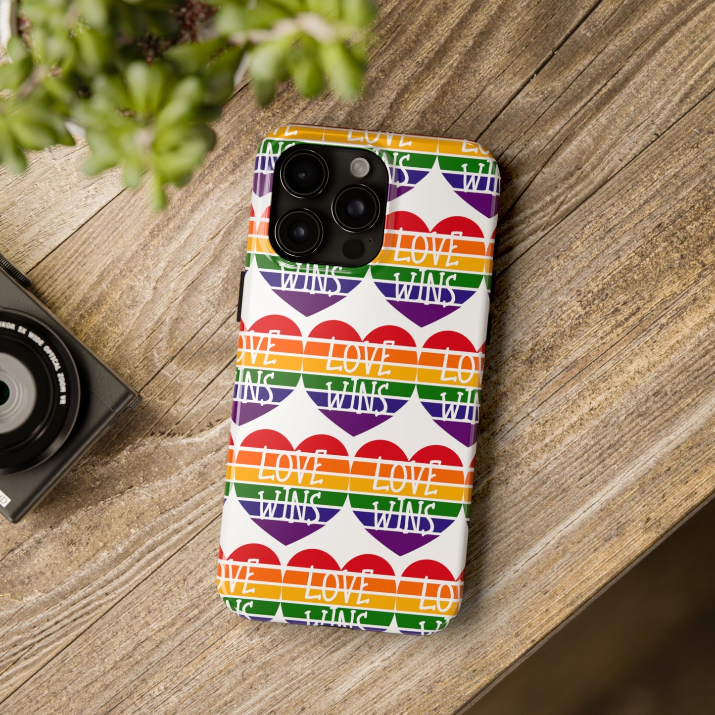 Rainbow Love Wins: iPhone Tough Case Design - Wireless Charging - Superior Protection - Original Designs by TheGlassyLass.com