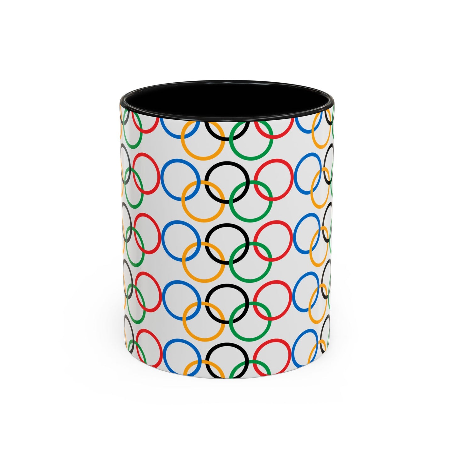 Olympic Fever Coffee Mug - Double Sided Black Accent White Ceramic 11oz by TheGlassyLass.com