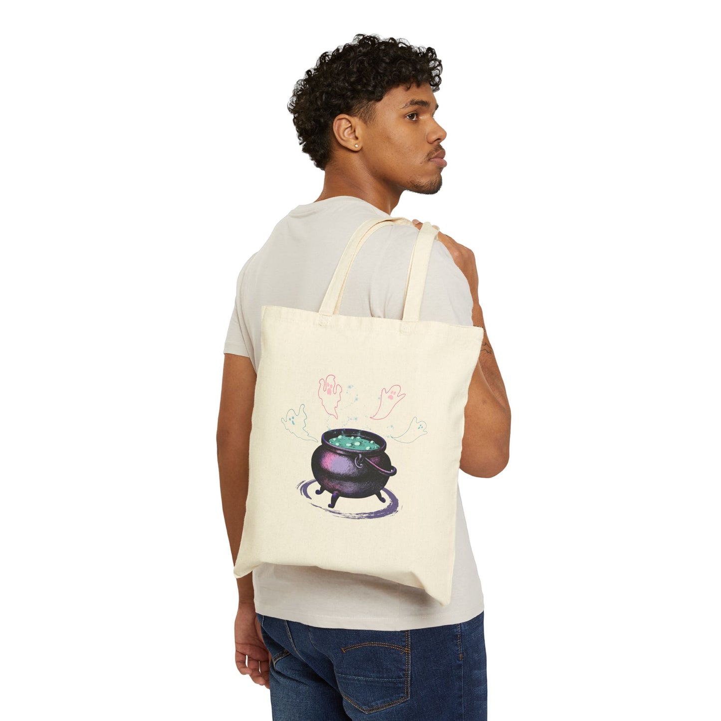 Ghostly Brew Haunted Halloween Tote Bag - Heavyweight 100% Cotton Canvas by TheGlassyLass.com