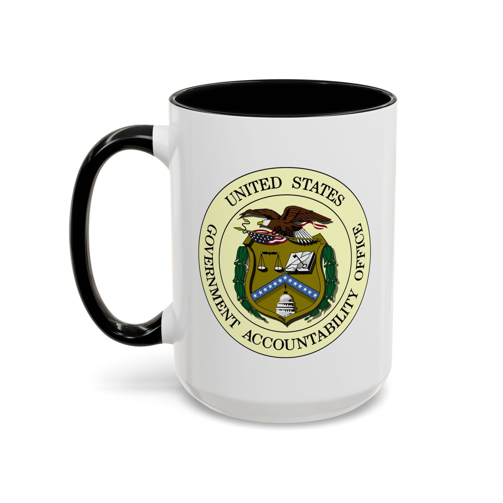 United States Government Accountability Office Seal Coffee Mug - Double Sided Black Accent White Ceramic 15oz by TheGlassyLass.com