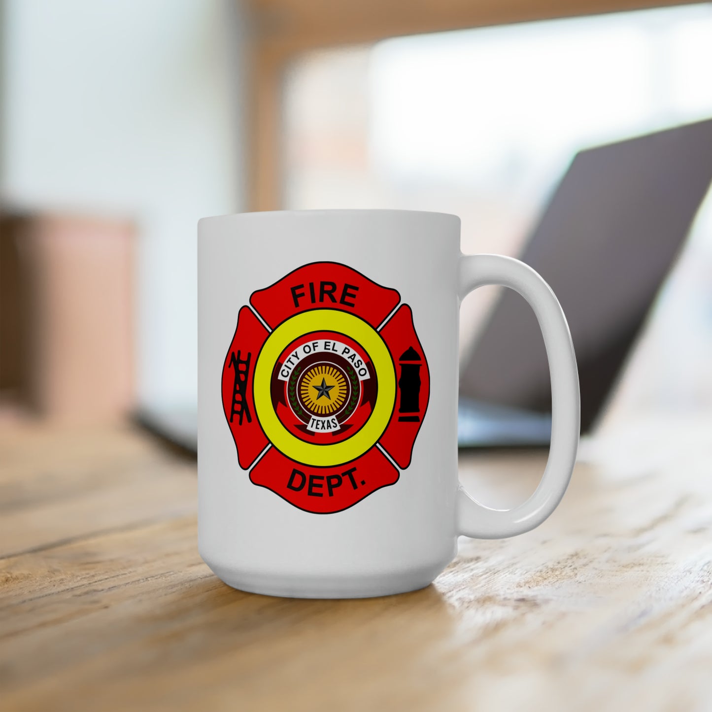 El Paso Fire Department Coffee Mug - Double Sided White Ceramic 15oz by TheGlassyLass.com