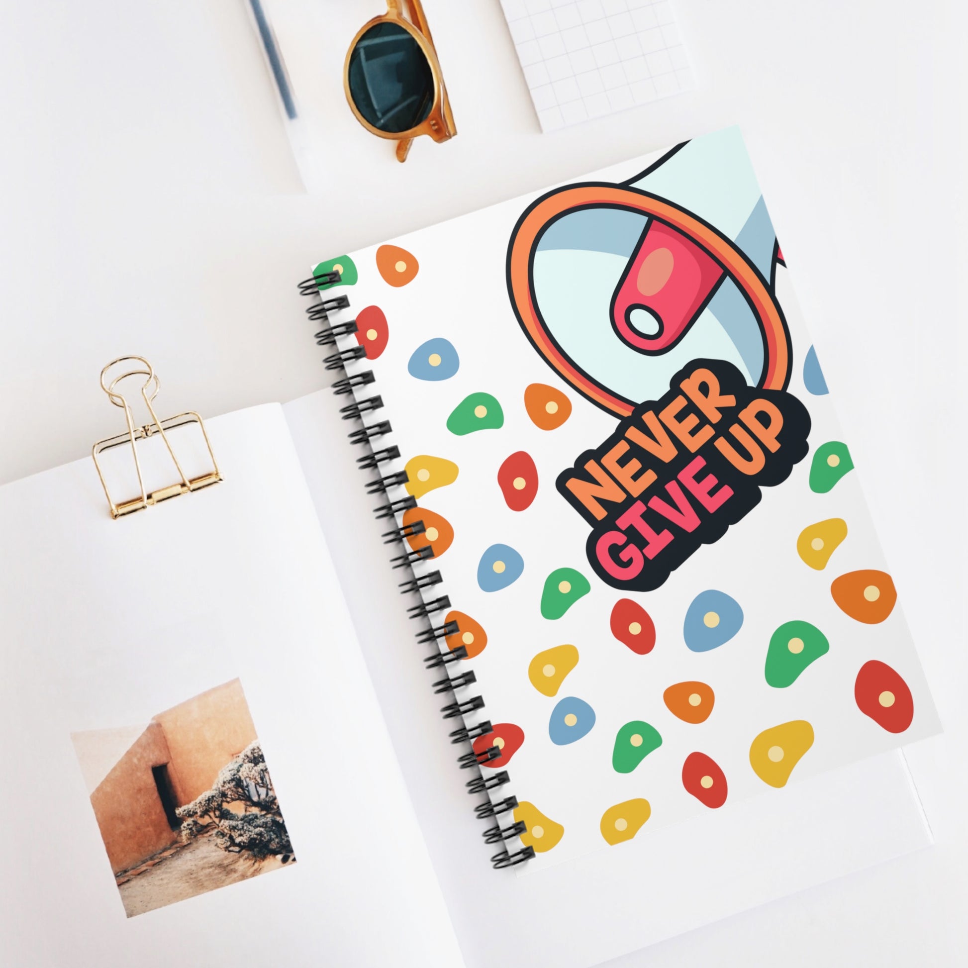 Never Give Up: Spiral Notebook - Log Books - Journals - Diaries - and More Custom Printed by TheGlassyLass.com