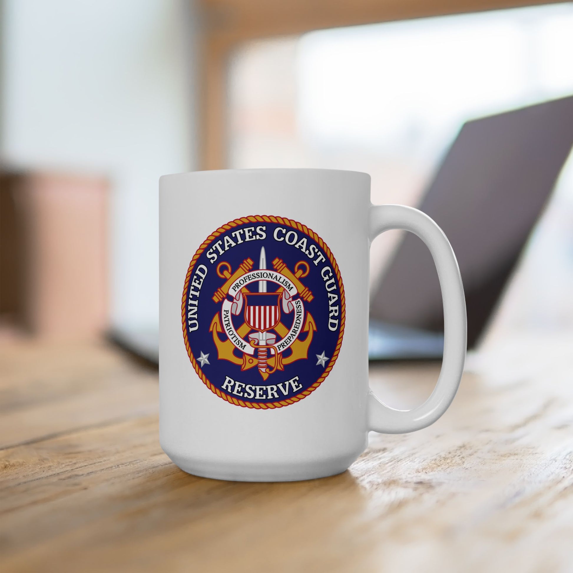 United States Coast Guard Reserve Seal Coffee Mug - Double Sided White Ceramic 15oz by TheGlassyLass.com