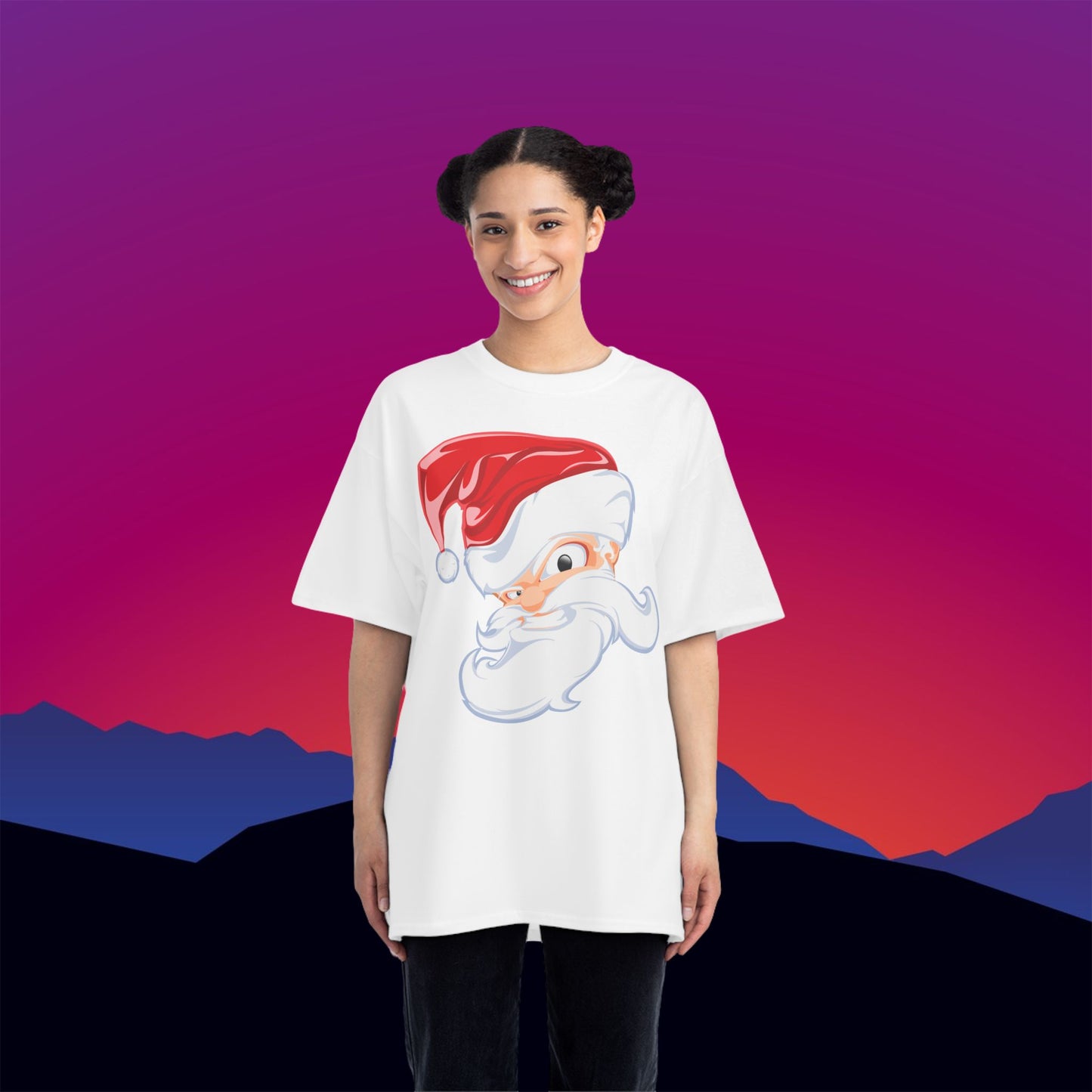 Angry Santa T-Shirt: (Hanes Beefy-T 100% Preshrunk Cotton Custom Printed by TheGlassyLass.com