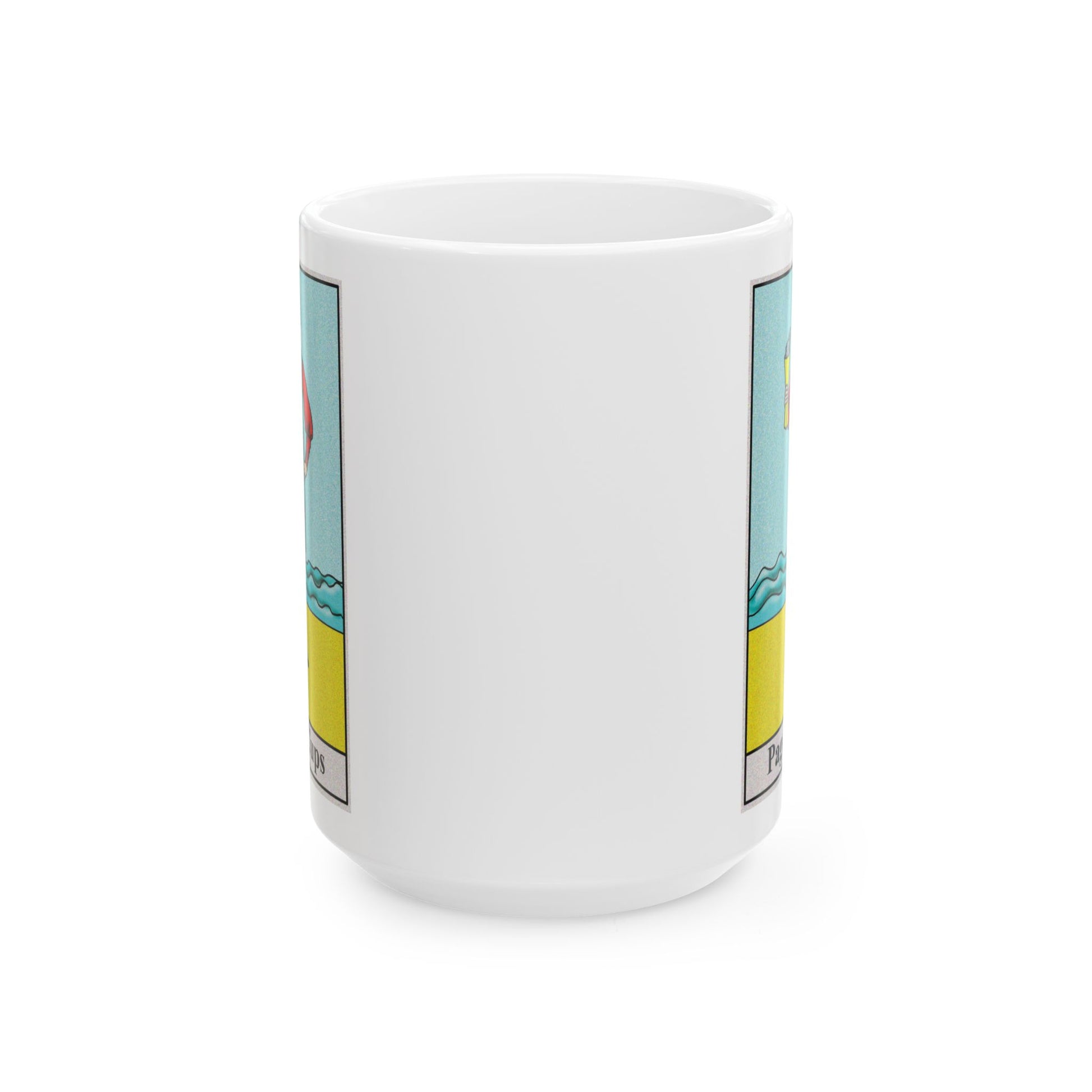 Page of Cups Tarot Card Coffee Mug - Double Sided White Ceramic 15oz by TheGlassyLass.com