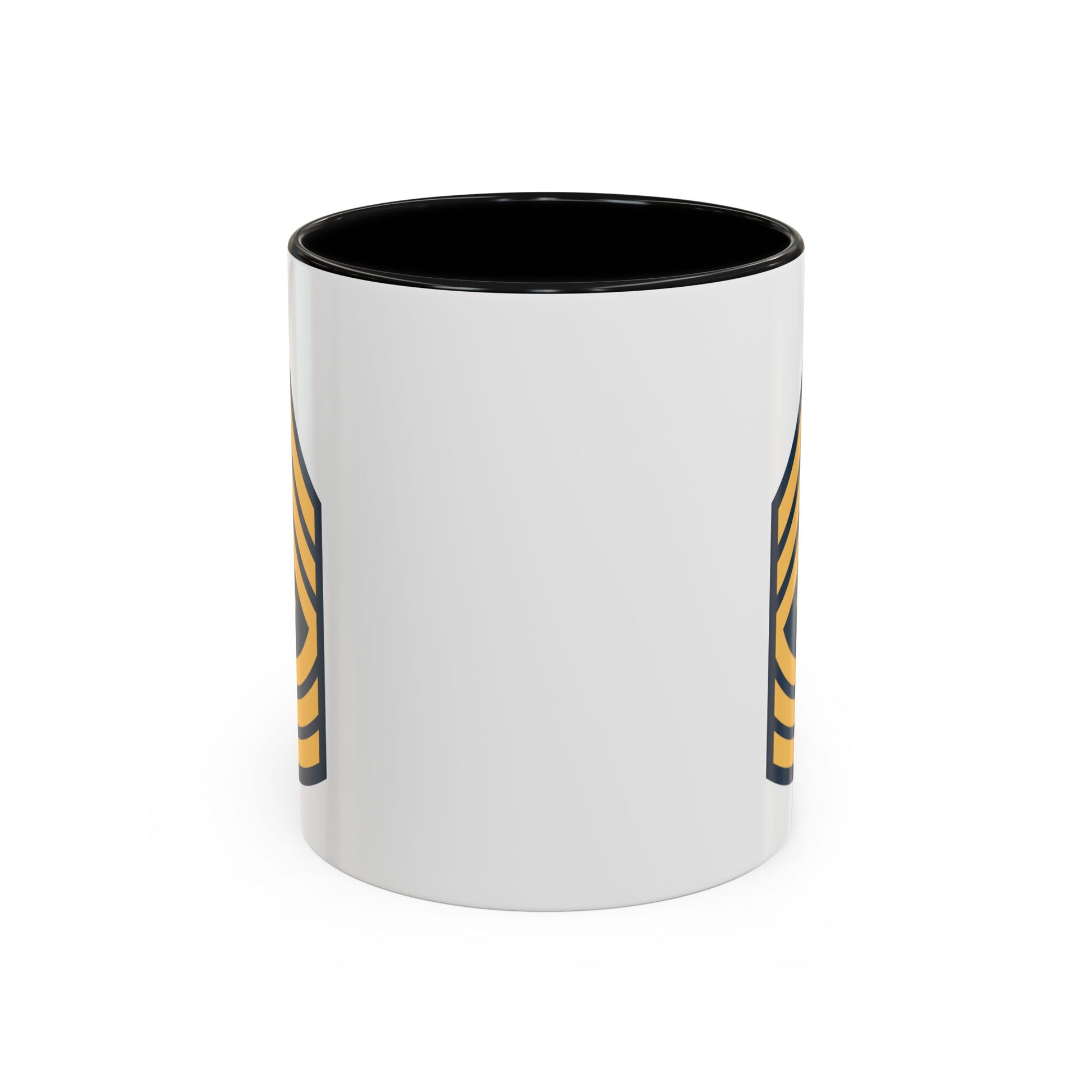 US Army First Sergeant (E-8) Stripes Coffee Mug - Double Sided Print, Black Accent White Ceramic, 11oz by TheGlassyLass.com