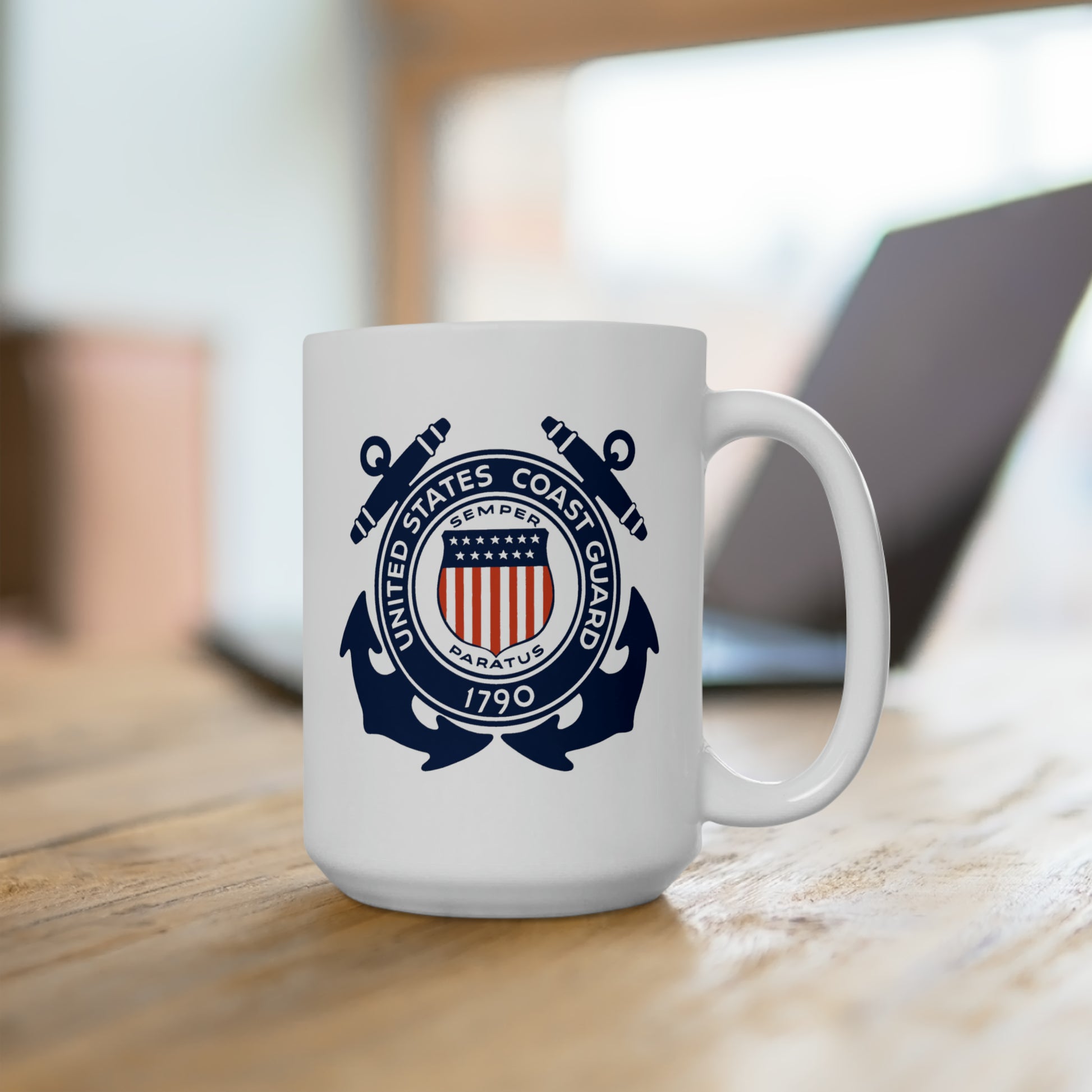 US Coast Guard Seal Coffee Mug - Double Sided White Ceramic 15oz by TheGlassyLass.com