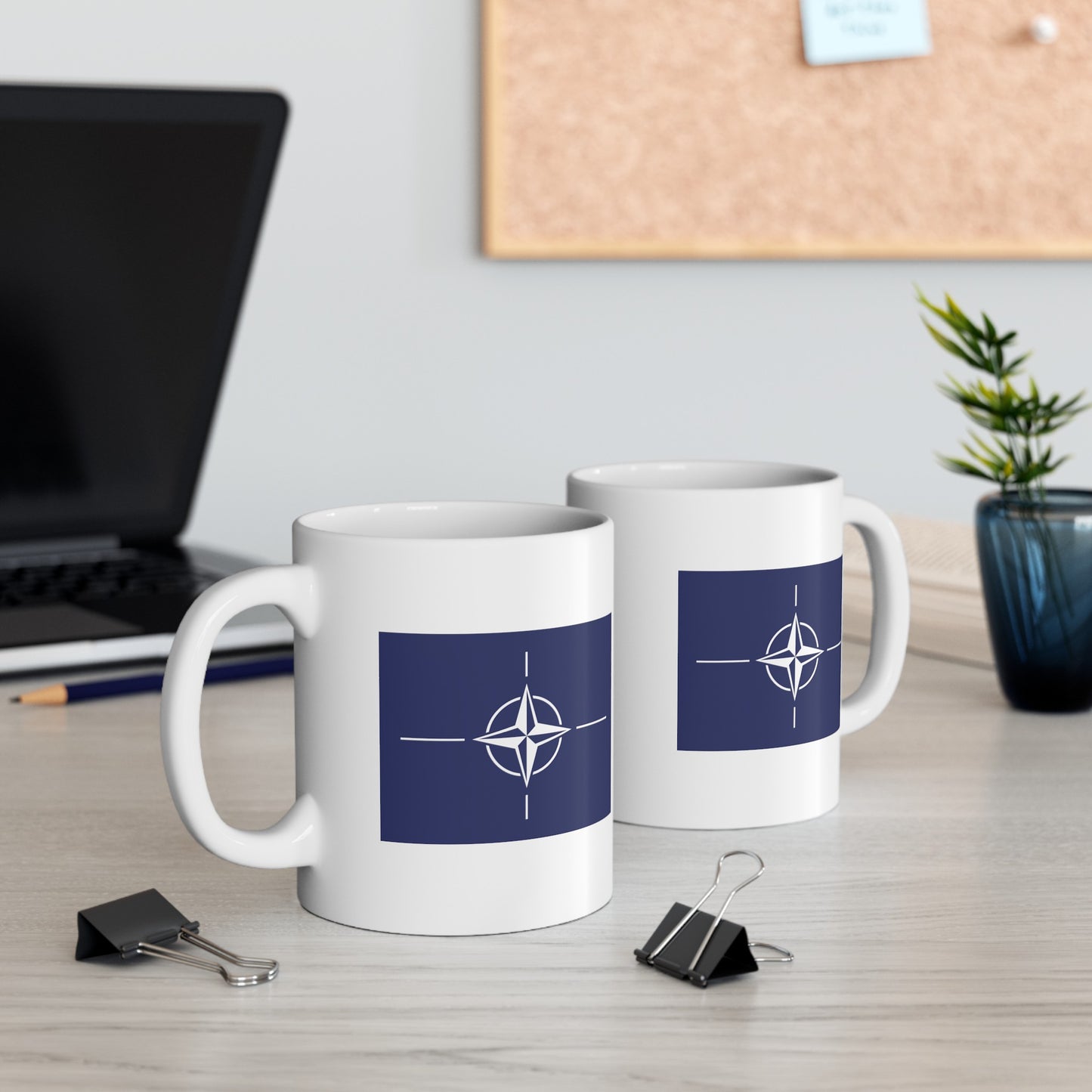 NATO Coffee Mug - Double Sided White Ceramic 11oz by TheGlassyLass.com