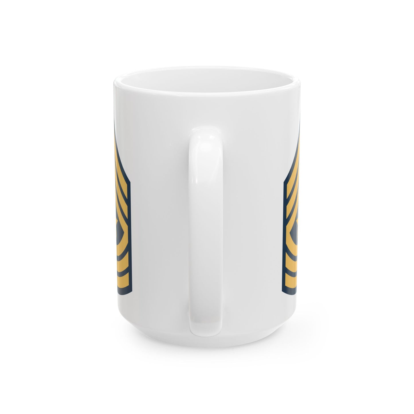 US Army Sergeant Major (E-9) Stripes Coffee Mug - Double Sided Print, White Ceramic, 15oz by TheGlassyLass.com