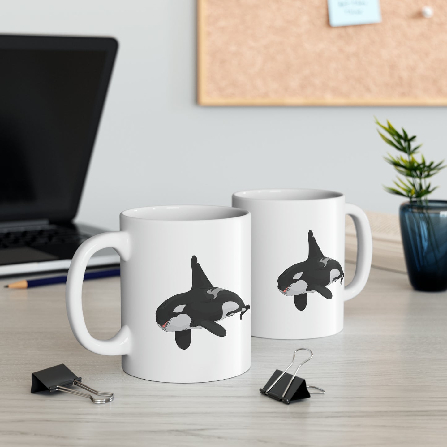 Orca Killer Whale Coffee Mug - Double Sided White Ceramic 11oz by TheGlassyLass.com