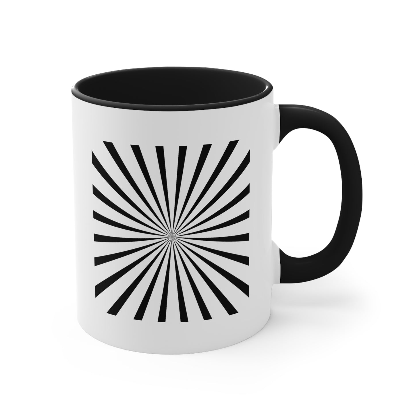 Hypnotize Coffee Mug - Duble Sided Black Accent White Ceramic 11oz by TheGlassyLass.com