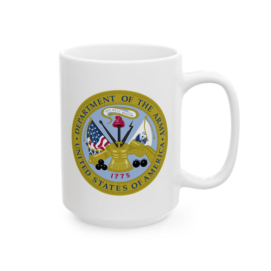 Department of the Army Seal Coffee Mug - Double Sided Print, White Ceramic, 15oz by TheGlassyLass.com