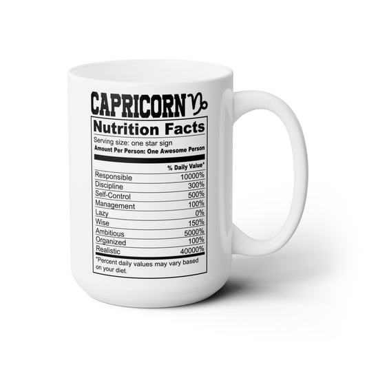 Capricorn Tarot Card Coffee Mug - Double Sided White Ceramic 15oz - by TheGlassyLass.com