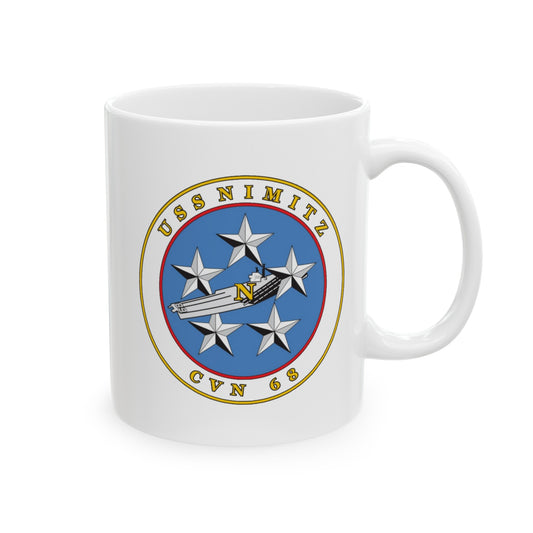 USS Nimitz Coffee Mug - Double Sided White Ceramic 11oz by TheGlassyLass.com