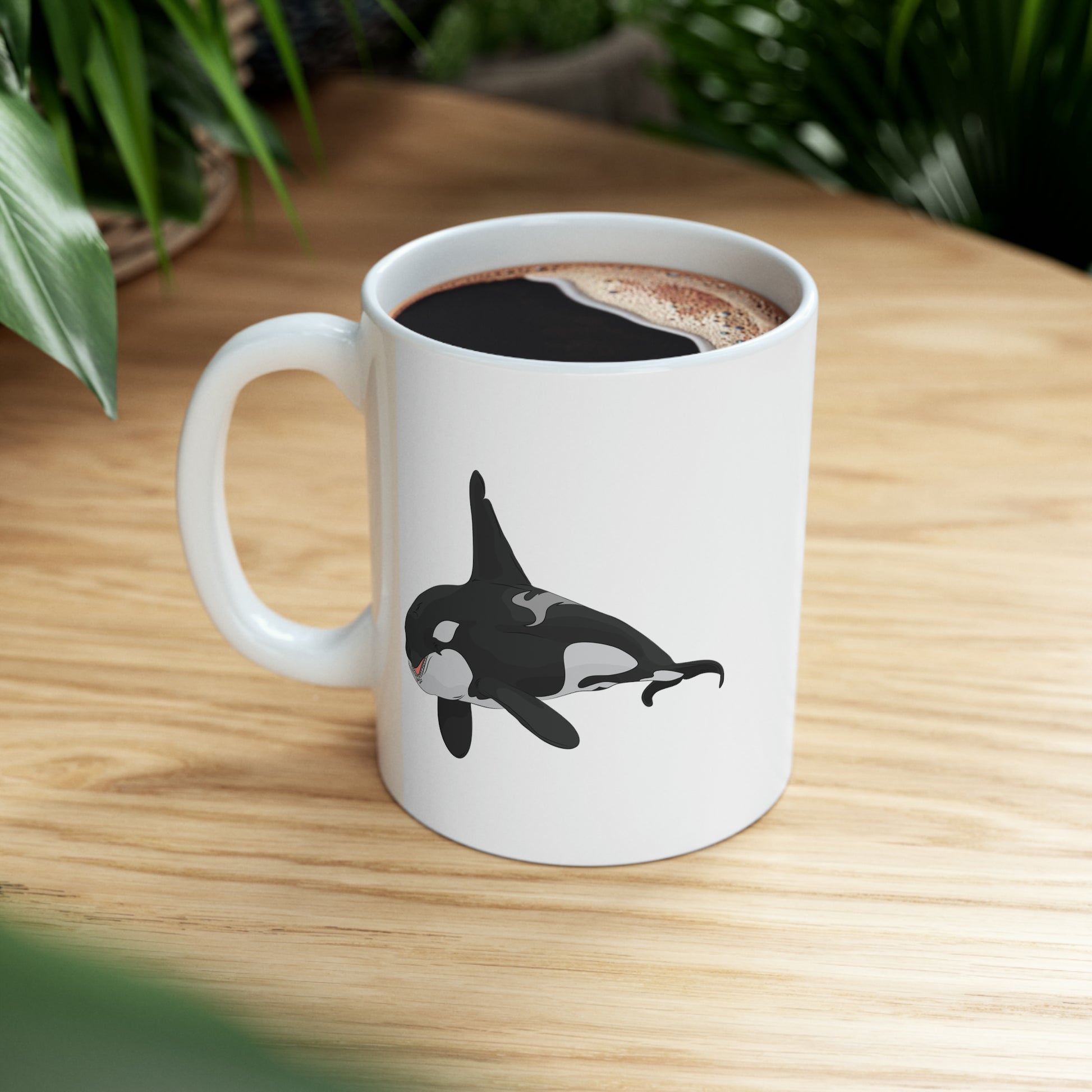Orca Killer Whale Coffee Mug - Double Sided White Ceramic 11oz by TheGlassyLass.com