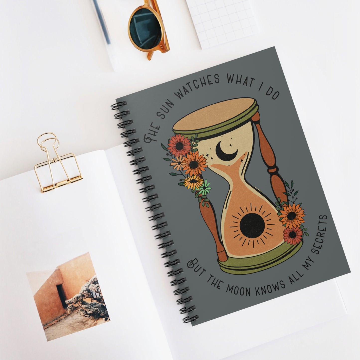 Sun Watches Moon Knows: Spiral Notebook - Log Books - Journals - Diaries - and More Custom Printed by TheGlassyLass.com