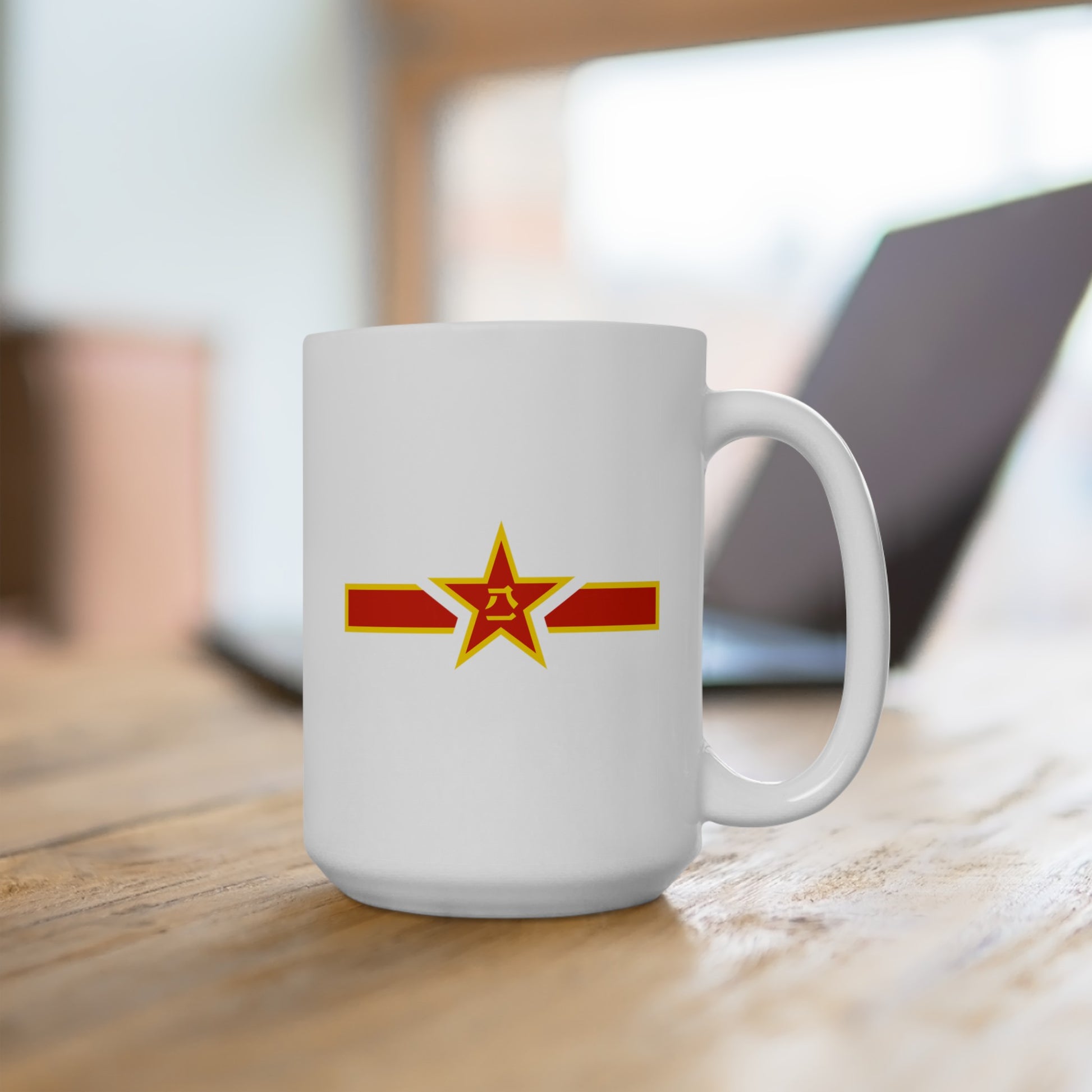 People's Republic of China Air Force Roundel - Double Sided White Ceramic Coffee Mug 15oz by TheGlassyLass.com