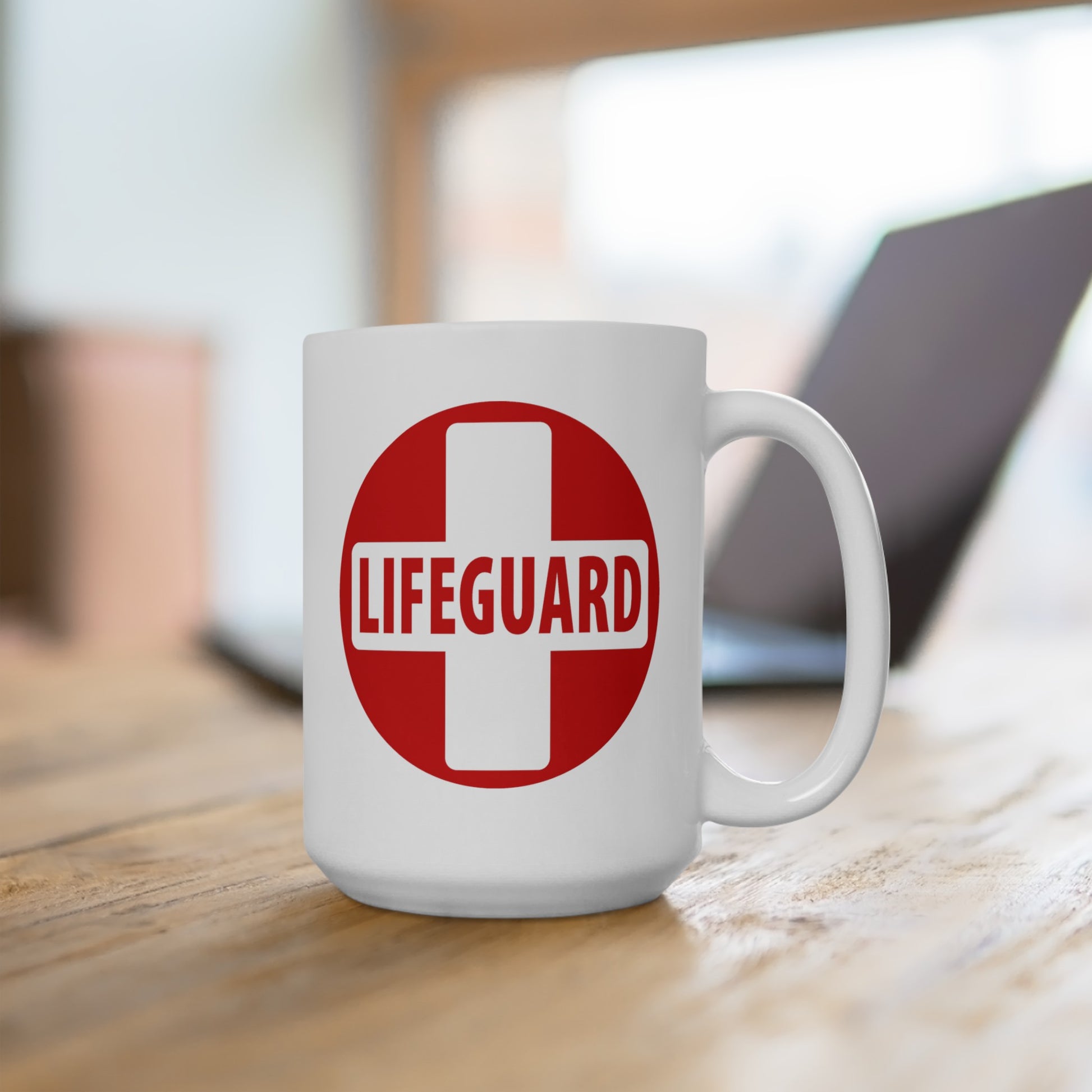 Lifeguard Coffee Mug - Double Sided White Ceramic 15oz by TheGlassyLass.com