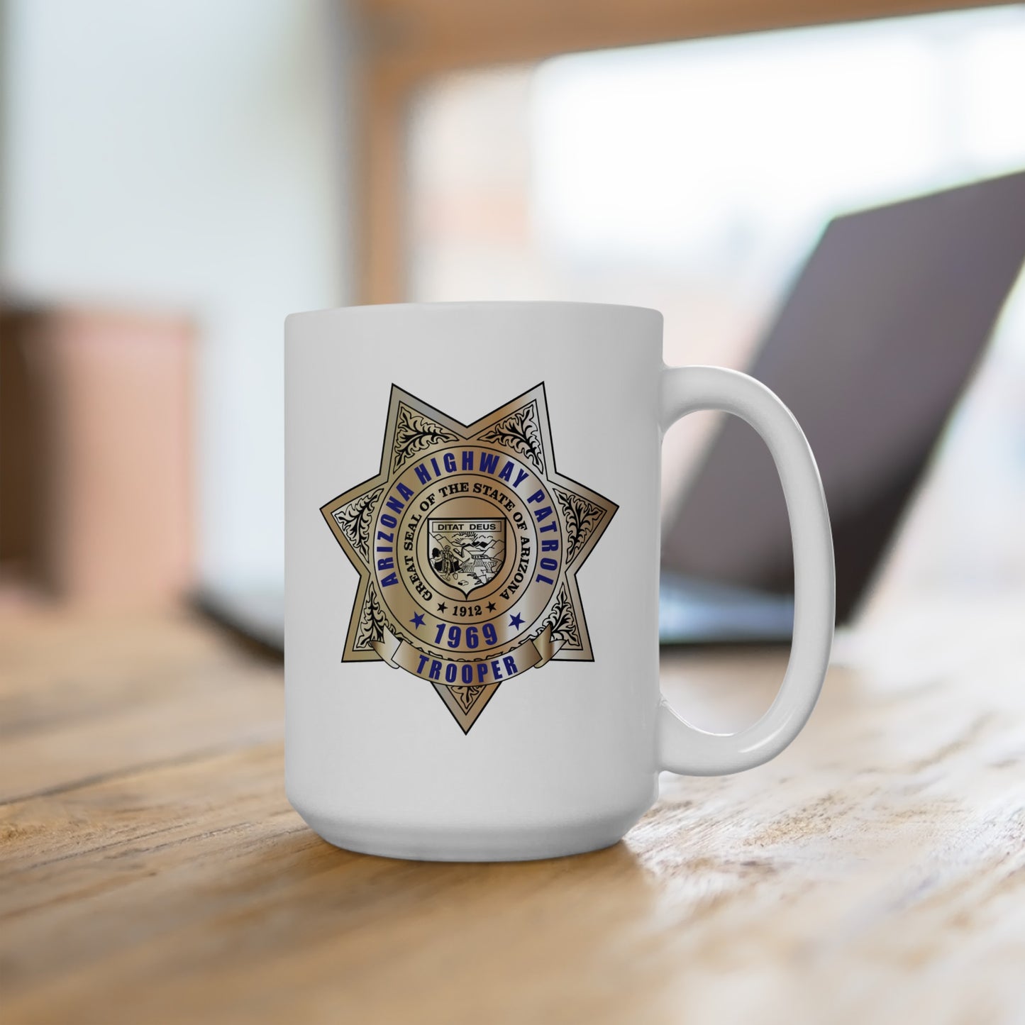 Arizona Highway Patrol Trooper Coffee Mug - Double Sided White Ceramic 15oz by TheGlassyLass.com