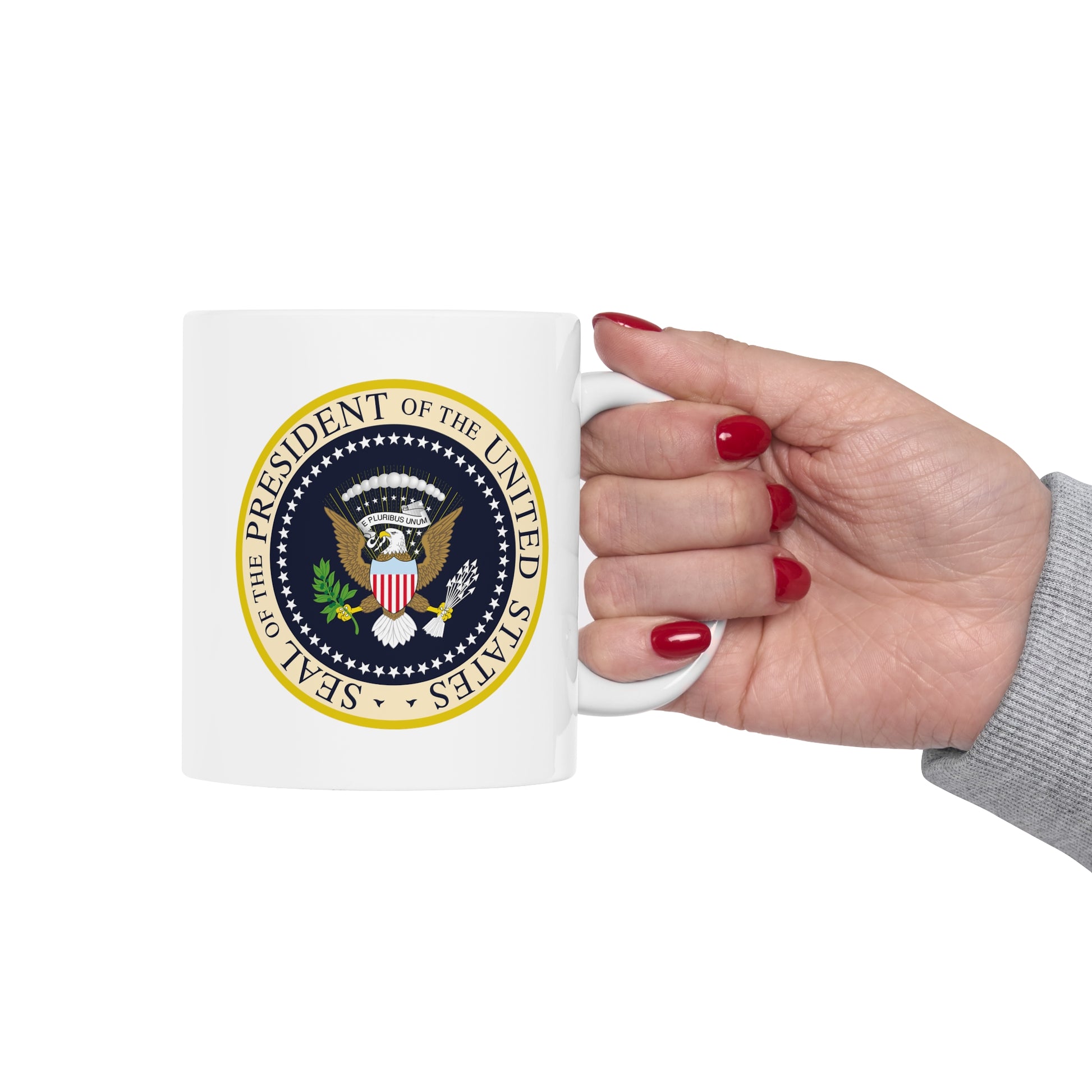 Presidential Seal Coffee Mug - Double Sided White Ceramic 11oz by TheGlassyLass.com