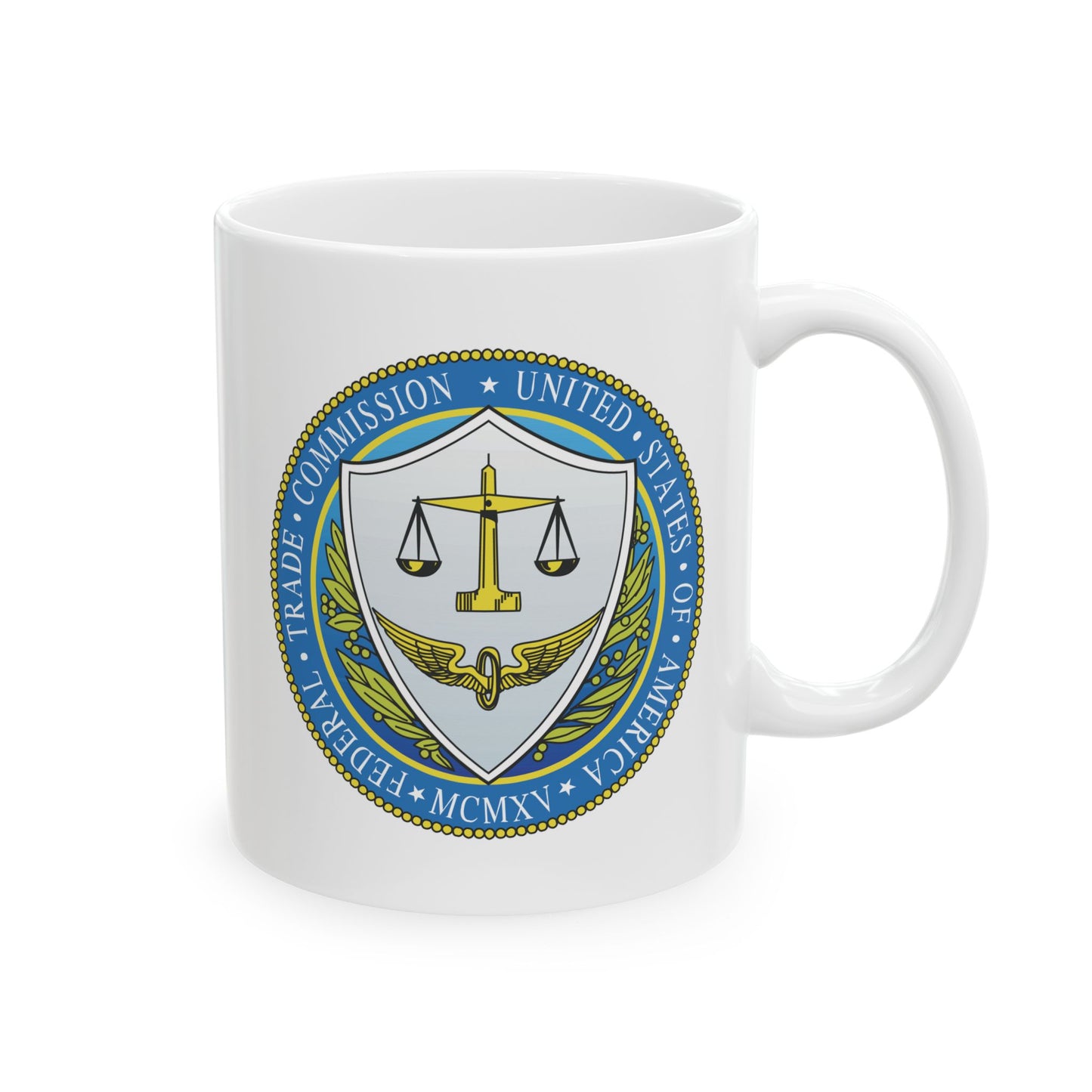 Federal Trade Commission Coffee Mug - Double Sided Print, White Ceramic, 11oz by TheGlassyLass.com