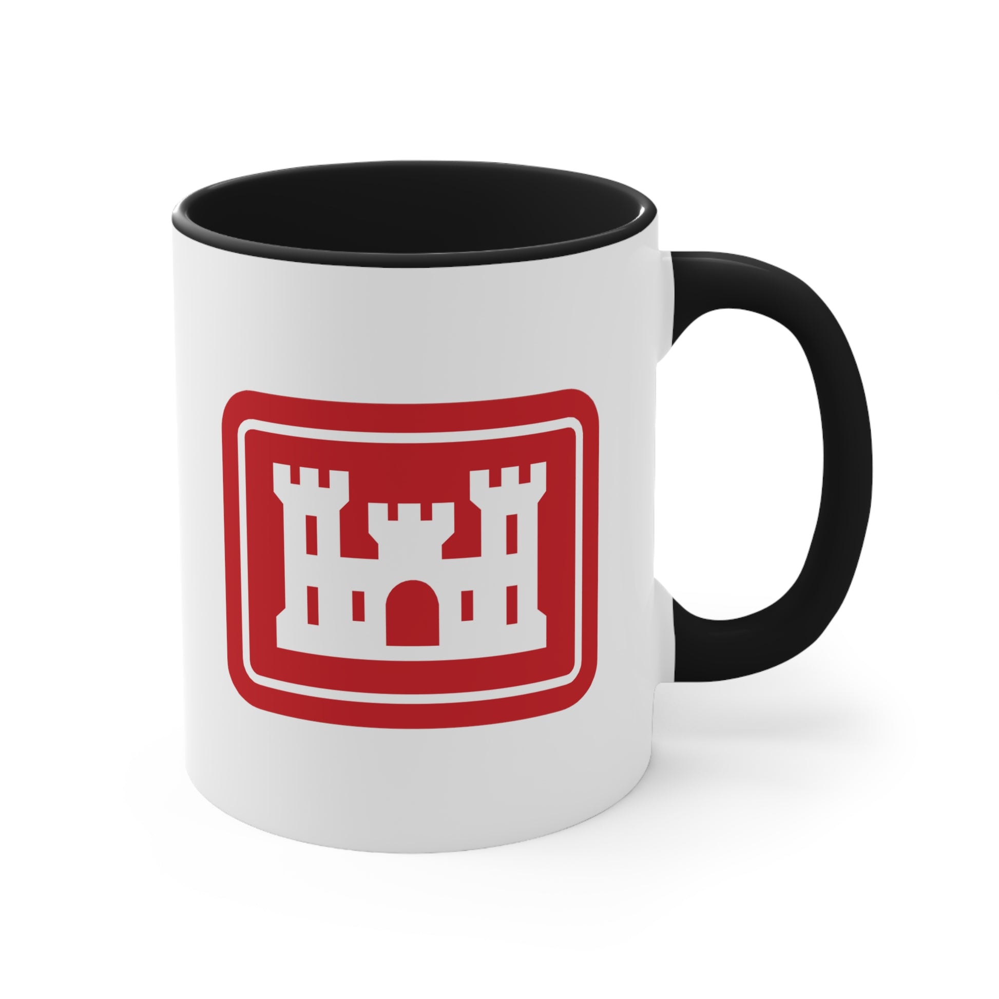 US Army Corps of Engineers Coffee Mug - Double Sided Black Accent Ceramic 11oz - by TheGlassyLass